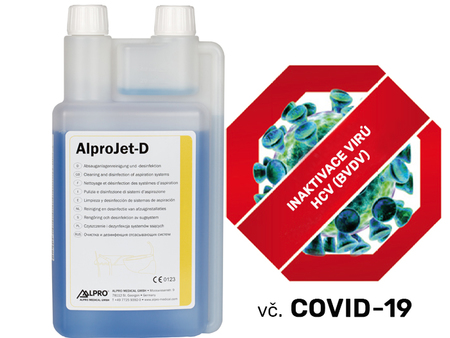 Alpro AlproJet-D 1L vysoce účinný koncentrát dezinfekce pro denní údržbu odsávání soupravy,