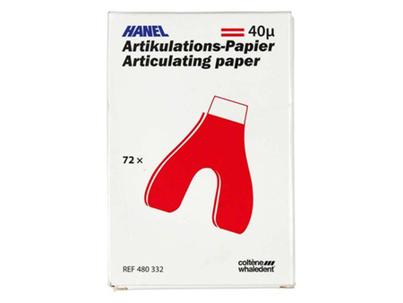 Artikulační papír HANEL 40 µm, 72 ks, podkova, červená (81300)