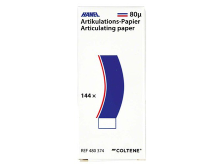 Artikulační papír HANEL 80 µm, 144 ks, tvar C, modro-červený (76603)
