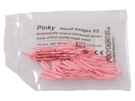 Dřevěné klínky 100ks růžové, Pinky 11mm (XS), 16570