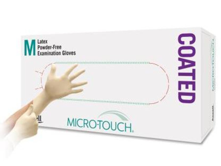 Rukavice LATEX Coated Micro Touch 100ks přírodní vel. L