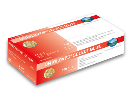 Unigloves latexové rukavice select blue - vel. S