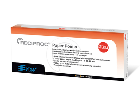 VDW - Sterilní papírové čepy pro Reciproc, vel. 040